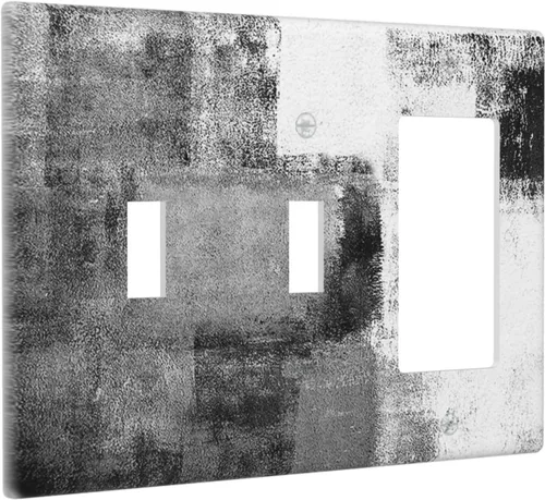 Miniatura 111 de Placa Decorativa de Pared Beige Boho de Mediados de Siglo Sol Abstracto 1-Gang Retro Años 70 Arte Geométrico Moderno con Arco Eléctrico Interruptor