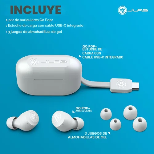 Miniatura 7 de JLab Go Air Pop+ Auriculares True Wireless, Auriculares Intraaurales, Auriculares Bluetooth, 35H Tiempo de Reproducción, Auriculares Bluetooth