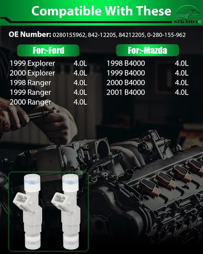 Miniatura 2 de 0280155962 4.0L Explorer Ranger B4000 Inyectores de combustible Juego de 6 compatibles con: Ford Explorer 1999 2000, Ranger 1998 1999 2000