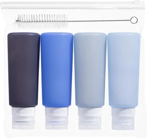 Miniatura 16 de MICEBAY Botellas exprimibles de condimentos para salsas, mini recipiente de silicona para aderezo de ensalada de 1 onza para llevar con bolsa