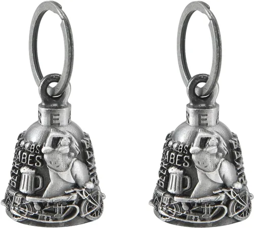 Miniatura 16 de 【Paquete de 2】 Campanas de motocicleta para motociclista Guardián de montar campanas con colgador, accesorio de motocicleta o llavero para buena