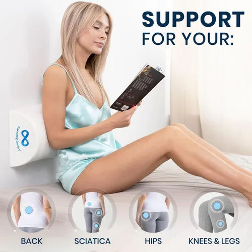 Miniatura 6 de Everlasting Comfort - Almohada debajo de la rodilla para dormir de espalda - Almohada de espuma viscoelástica en forma de media luna para el dolor