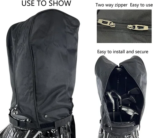 Miniatura 6 de Funda para bolsa de golf/funda de lluvia duradera de nailon 1680D impermeable y antipolvo, se adapta a la mayoría de bolsas de golf de 8.5 a 9