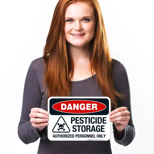 Miniatura 9 de Danger - Cartel autorizado de almacenamiento de pesticidas, 10 x 7 pulgadas, calcomanías de vinilo de 4 mil resistentes a la intemperie, fabricadas