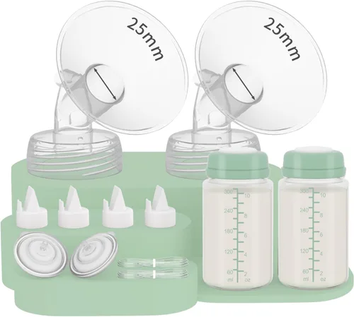 Miniatura 20 de 2 botellas de almacenamiento de leche materna de 10 onzas compatibles con SpectraS1 S2 9 Plus SG/Motif Luna/otros brida de boca ancha, recipiente