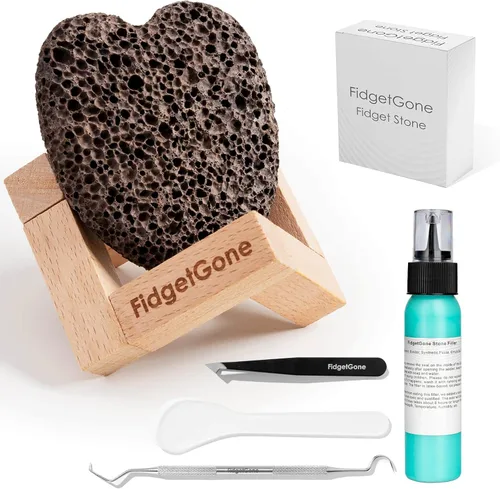 Elige piedra para aliviar la ansiedad, elige piedra calmante para pelar, reduce el estrés, kit de piedras exigentes con soporte de exhibición para