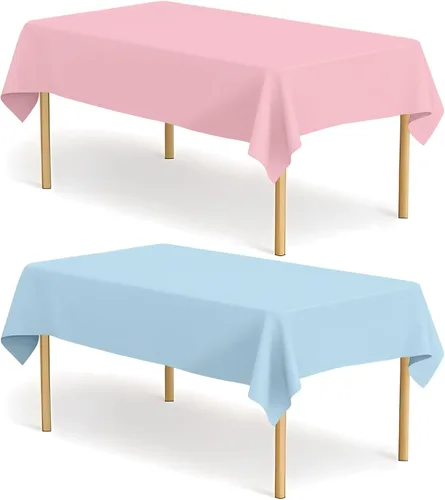 Miniatura 12 de Paquete de 2 manteles de plástico a cuadros en blanco y negro para fiestas, desechables de 54 x 108 pulgadas, mantel rectangular con bandera a