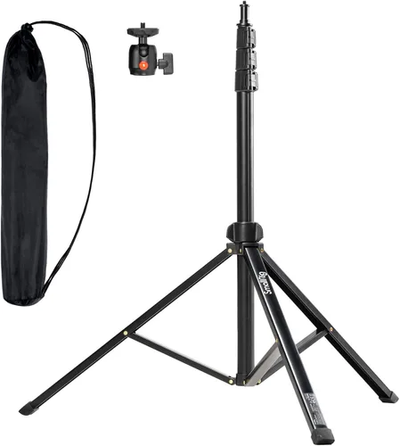 SMALLRIG RA-S200 Soporte Ligero para Fotografía, 200cm / 6.6ft / 78.7", Negro, Aleación de Aluminio, Soporta hasta 4kg, Compatible con Reflectores,