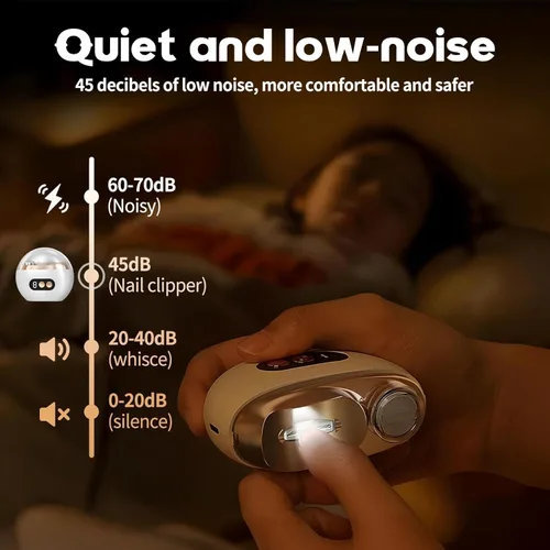 Miniatura 4 de Cortaúñas eléctrico, 3 en 1, cortaúñas eléctrico mejorado para personas mayores con 3 niveles de velocidad, cortaúñas automático de pulido con luz