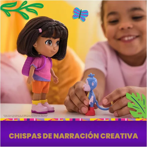 Miniatura 8 de Dora, Best Friends DORA & Boots Set, muñeca de 6 pulgadas con ropa, mochila y botas figura de juguete, juguetes para niños para niñas y niños a