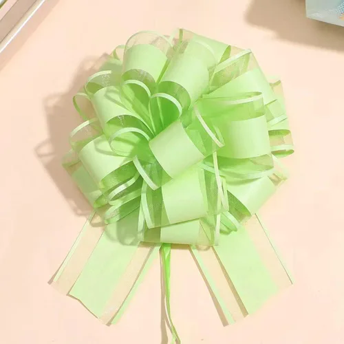 Miniatura 19 de 6 piezas de lazos de tirar, lazo de regalo verde frijol, 6 pulgadas, Navidad, fiesta, regalo de cumpleaños, boda, lazos de cinta para envolver cajas