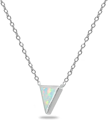 Miniatura 2 de B. BRILLIANT Collar minimalista de plata de ley con incrustaciones pulidas triángulo delicado para mujer, opción de 3