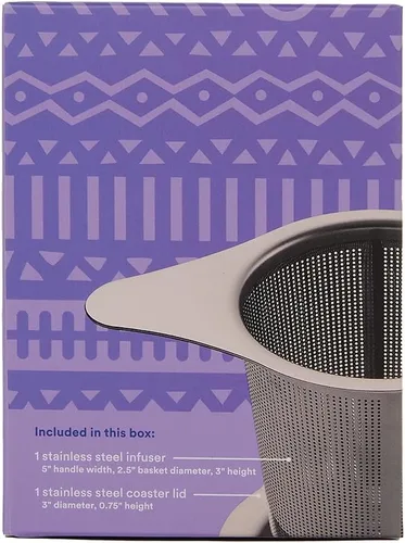 Miniatura 6 de Infusor de té de hojas sueltas con tapa de posavasos de doble uso, colador de té apto para lavavajillas, acero inoxidable 18/8, se adapta a tazas
