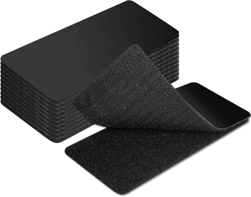 Art3d 8 juegos de cinta adhesiva de gancho y bucle, tira adhesiva de doble cara de 4 x 2 pulgadas, resistente Negro