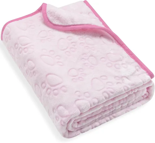 Miniatura 26 de Manta para perros rellena premium suave, con impresión de huella de pata gris de franela, 43 * 66 pulgadas, manta autocalentable para gatos