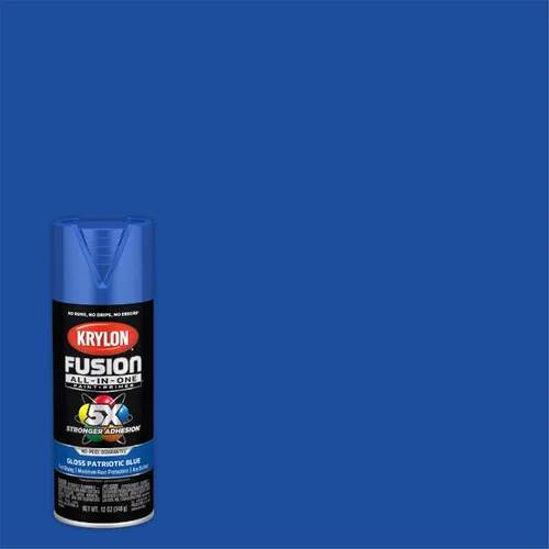 Miniatura 2 de Krylon Fusion All-In-One K02716007- Pintura en aerosol para uso en interiores y exteriores, azul patriótico brillante, 12 onzas (paquete de 2)