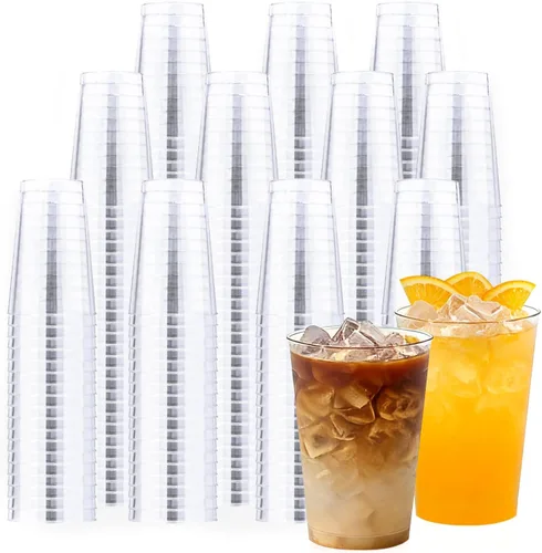 Miniatura 11 de BYSNOW Paquete de 50 vasos de plástico transparente de 9 onzas, vasos desechables de plástico duro para fiestas, copas de vino, vasos desechables