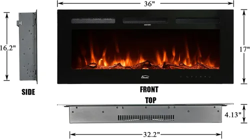Miniatura 4 de Clihome Chimenea eléctrica de 36 pulgadas, para chimenea eléctrica, calentador de chimenea eléctrica, decoración de chimenea, calentador de chimenea