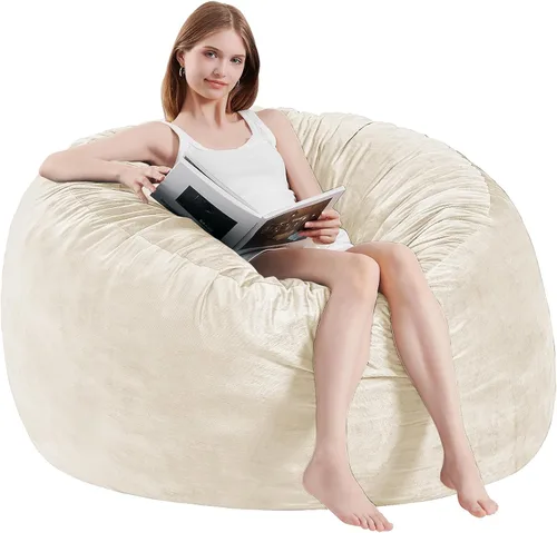 Miniatura 18 de Sillón tipo puf ILPEOD para adultos - Silla tipo puf de espuma viscoelástica - Sofá para niños/adolescentes con funda de microfibra suave - Sofá