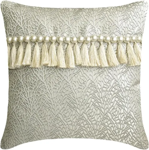 Miniatura 25 de The HomeCentric Funda de almohada color crema para sofá, funda de almohada moderna de 12 x 12 pulgadas, funda de almohada cuadrada de satén, funda