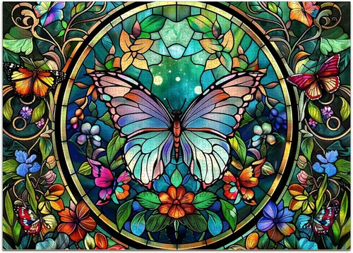 Rompecabezas de Mariposas para Adultos de 1000 Piezas, Rompecabezas de Flores de 1000 Piezas, Rompecabezas Únicos Imposibles Difíciles Duros y