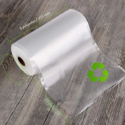 Miniatura 4 de Bolsas selladoras al vacío para alimentos, rollos de bolsas de comida de 8 x 20 pulgadas, paquete de 2 unidades, grado comercial, resistente, sin