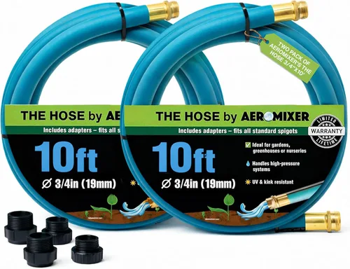 Miniatura 30 de Aeromixer THE HOSE - Manguera de jardín de 1 pulgada de 15 pies con juego de adaptadores para espitas de 3/4, mangueras de jardín comerciales sin