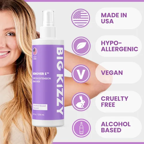 Miniatura 3 de Big Kizzy Spray removedor de extensión de cinta - Removedor 1 (8oz) Removedor de cinta más rápido y fácil, compatible con todas las cintas