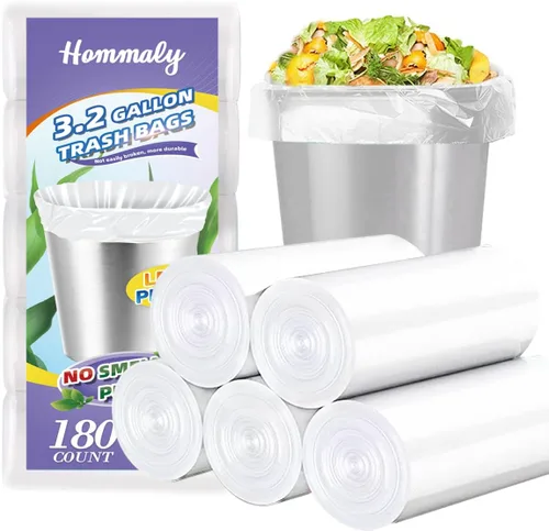 Miniatura 10 de 350 bolsas de basura pequeñas de 1.2 galones, bolsas de basura fuertes, mini forros para botes de basura para baño, bolsas de plástico para oficina