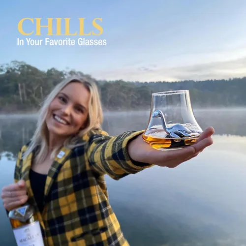 Miniatura 6 de Loch Ness Whisky Chilling Stone - Cubo de hielo reutilizable de acero inoxidable Accesorio de barra novedoso para los amantes del Día del Padre
