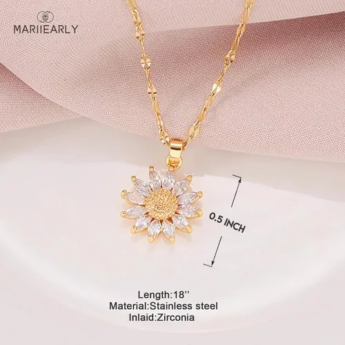Miniatura 9 de Daisy Necklace For Women 925 Sterling Silver Tiny Daisy Flower Pendant Necklace For Women, Daisy Flower Pendant Necklace Daisy Birthday Christmas