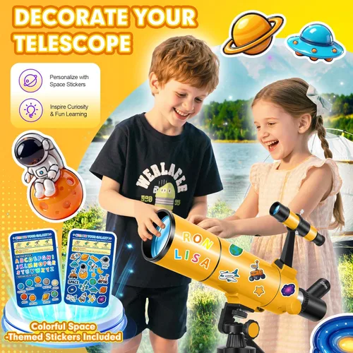 Miniatura 4 de MEEZAA Telescopio para adultos y niños, apertura de 80 mm, telescopio refractor portátil de 500 mm para principiantes de astronomía, telescopios