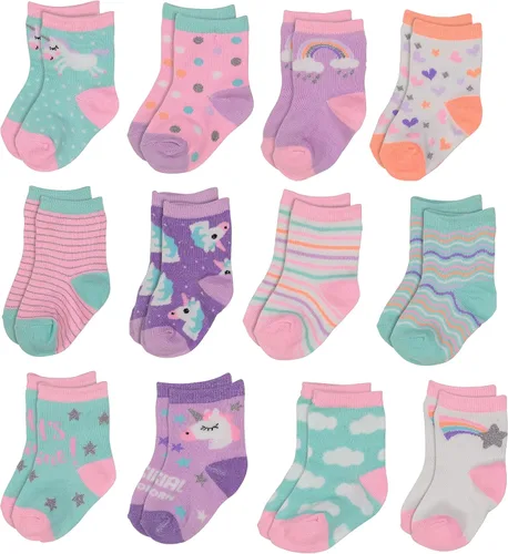 Rising Star Calcetines para bebés - Niños y niñas, recién nacidos hasta 24 meses, calcetines tobilleros y cuello redondo
