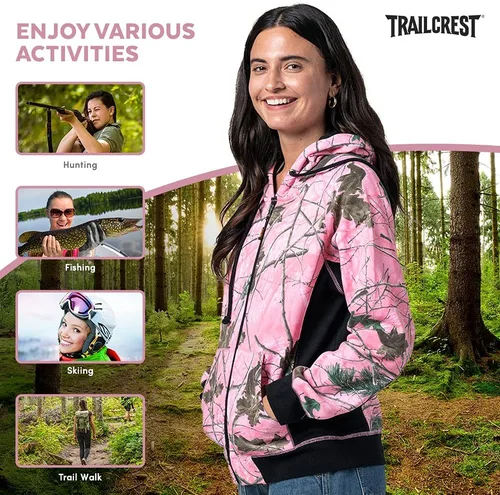 Miniatura 7 de TrailCrest Sudadera con capucha y cremallera completa para mujer