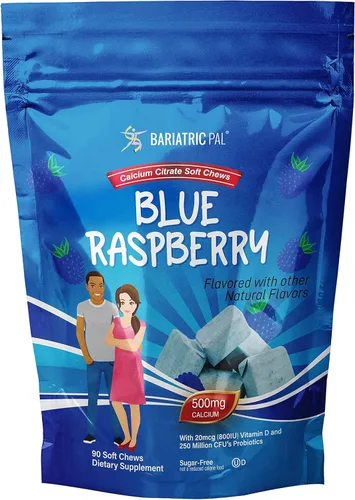 Miniatura 9 de BariatricPal Masticables suaves de citrato de calcio sin azúcar, 500 mg con probióticos (90 unidades) - Fresa Twist