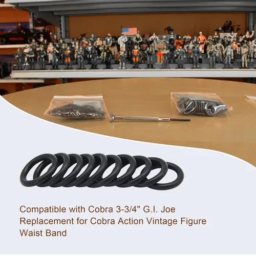 Miniatura 2 de Juntas tóricas de 3-3/4 pulgadas GI Joe Cobra de repuesto para figura de acción G.I. Joe, banda de cintura de espuma de profesor (50 unidades)