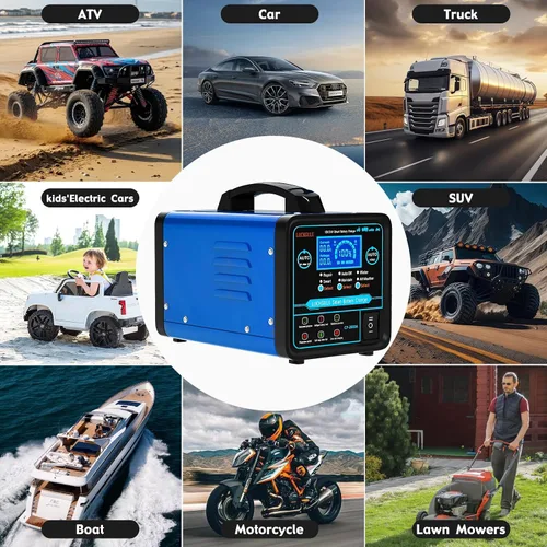 Miniatura 3 de Cargadores de batería de coche de 12 V/24 V resistentes, mantenedor de batería automático de 15 A con apagado automático, reparación, modo