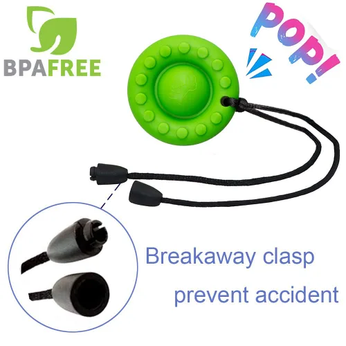 Miniatura 3 de Collares masticables para niños sensoriales, paquete de 5 juguetes sensoriales de silicona para masticar, collar masticable multiestilo, ayuda
