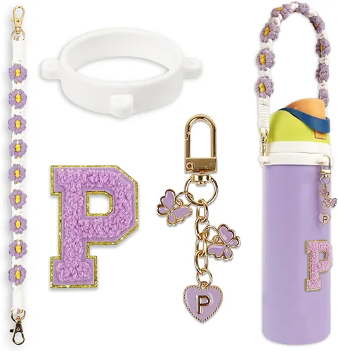 Miniatura 12 de Lindo juego de dijes de letras compatible con botella de agua Owala de 24 oz, 32 oz, 40 oz, Owala Kids, vaso térmico de café Owala, Owala FreeSip