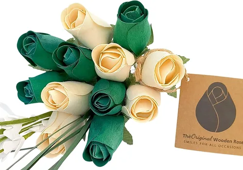 Miniatura 8 de Ramos originales de rosas de madera en 1, 2, o 3 docenas Día de San Patricio