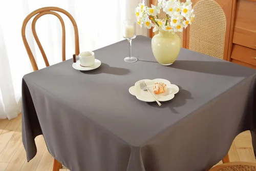 Miniatura 5 de Paquete de 5 Manteles Cuadrados 60 x 60 Pulgadas de Carbón, Mantel de Poliéster Lavable para Uso en Hogar, Fiesta, Boda o Restaurante.