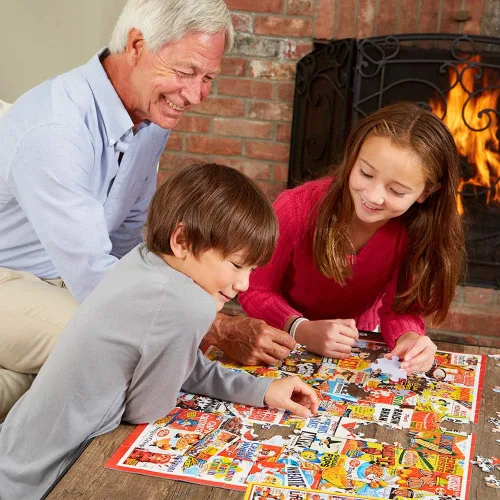 Miniatura 3 de White Mountain Rompecabezas de 1000 piezas con libros de lectura acogedores con piezas grandes para adultos y familia de 24 x 30 pulgadas