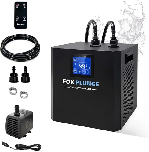 Enfriador de baño de hielo de 1/3HP para bañeras de inmersión fría, con bomba sumergible, mangueras y pantalla LED, sistema de enfriamiento de agua