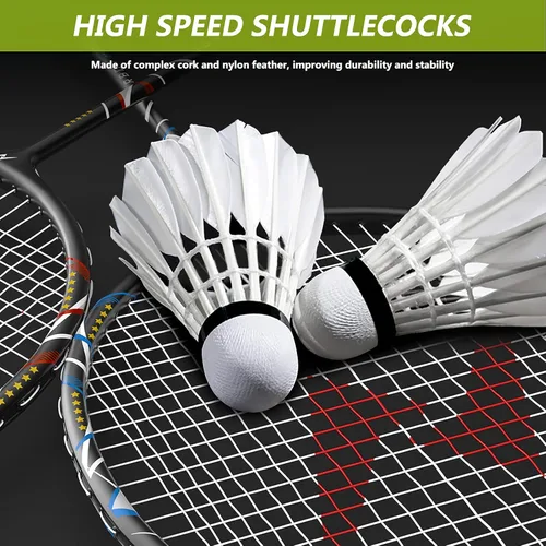 Miniatura 6 de Nalax Juego de bádminton para 2 jugadores, raqueta de bádminton de fibra de carbono con 3 volantes y 1 bolsa de transporte, juegos de bádminton