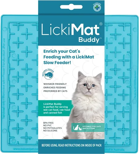 Miniatura 16 de LickiMat Chupete clásico, tapete para lamer lento para gatos, reductor de ansiedad y aburrimiento; perfecto para alimentos, golosinas, yogur