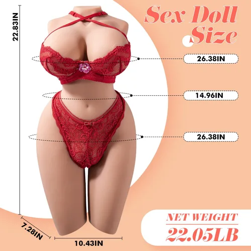 Miniatura 4 de Muñeca sexual de tamaño real de 22 libras, masturbador masculino para hombres con pechos grandes realistas, culo de coño, trasero, muñeca de cuerpo