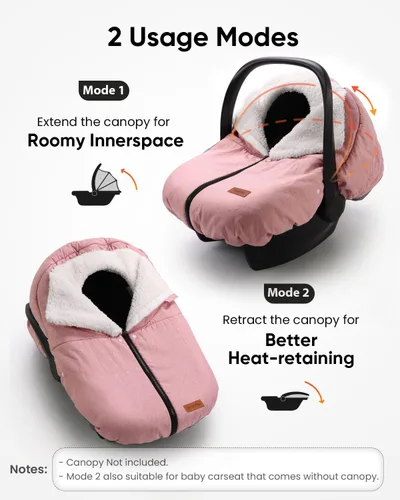Miniatura 2 de TinlyFinly Funda de Asiento de Coche de Invierno para Asiento de Coche y Silla de Paseo para Bebé, Capota de Asiento de Coche para Clima Frío