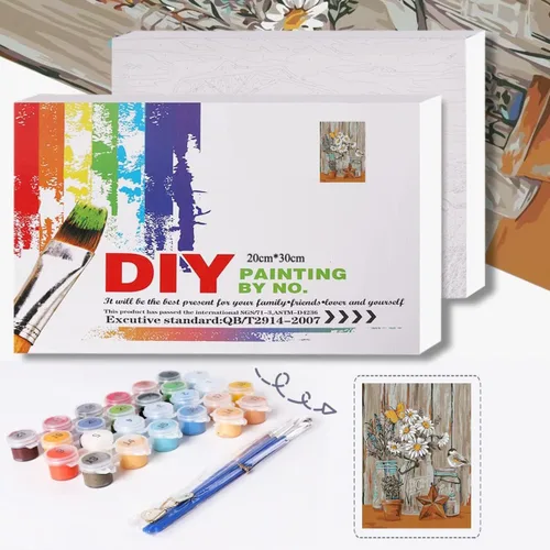 Miniatura 3 de HIVIEW Pintura por números para adultos, lienzo DIY pintura al óleo para adultos, niños y principiantes, fácil acrílico sobre lienzo de 9 x 12