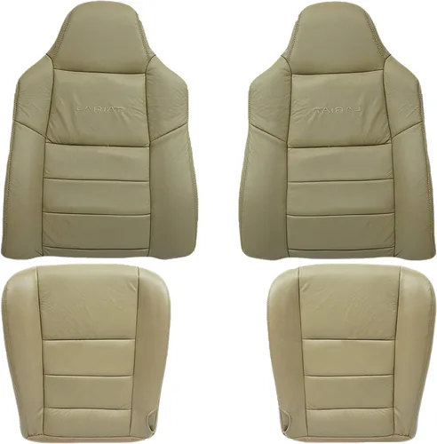 Miniatura 11 de Compatible con 2003 2004 2005 2006 2007 Ford F250 F350 Lariat Crew Cab Funda de asiento de cuero para conductor con respaldo reclinable, reemplazo