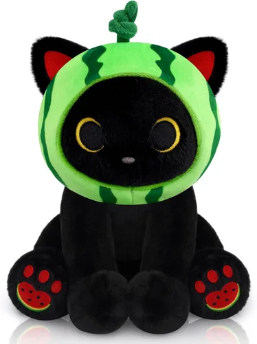 Miniatura 21 de Peluche de gato negro con manzana roja, regalo de agradecimiento para profesores, agradecimiento por ayudarme a crecer, bonito peluche de gato de 8